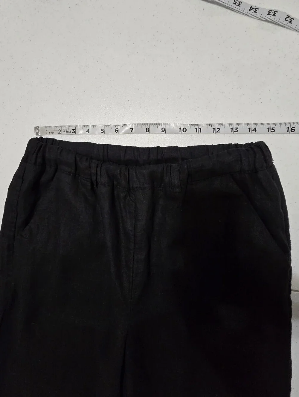 Quince European Linen Pants Womens Small Black Wide Leg Relaxed Pull On